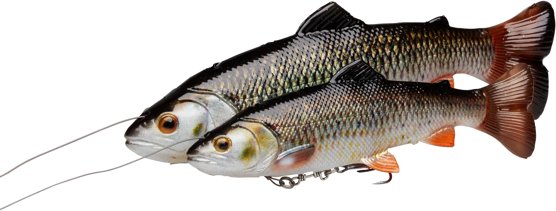 Savage Gear 4D Line Thru Pulse Tail Trout Softbaits 20cm 102g Slow Sinking Firetrout