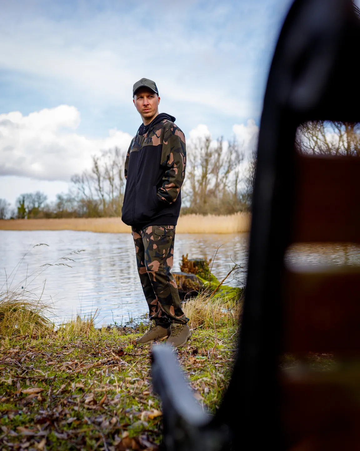 Fox LW Black/Camo Split Zip Hoody XL
