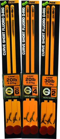 Fox Edges Curve Short Fluoro D-Rig 4 9.1kg 2pcs