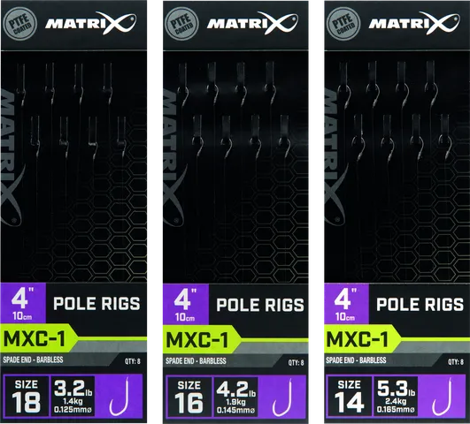 Matrix MXC-1 Ready-made Rig 16 10cm Barbless Pole Rig