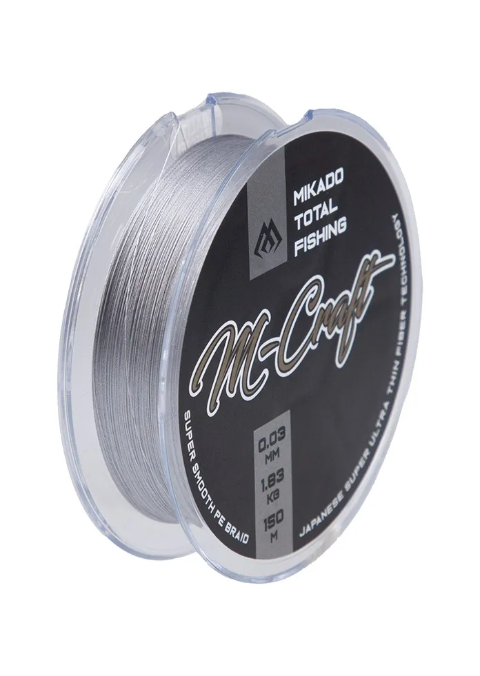 Mikado M-Craft Braid - 0.08mm, 4.51kg, 150m, Steel Gray, 1 spool