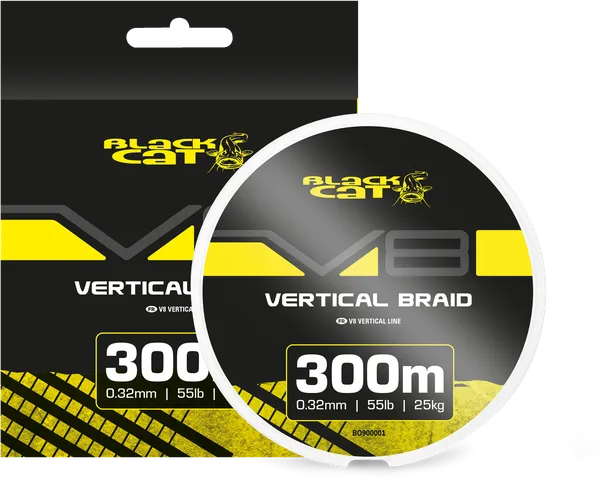 Black Cat V8-Line 0.32mm 25kg 300m Green/Yellow