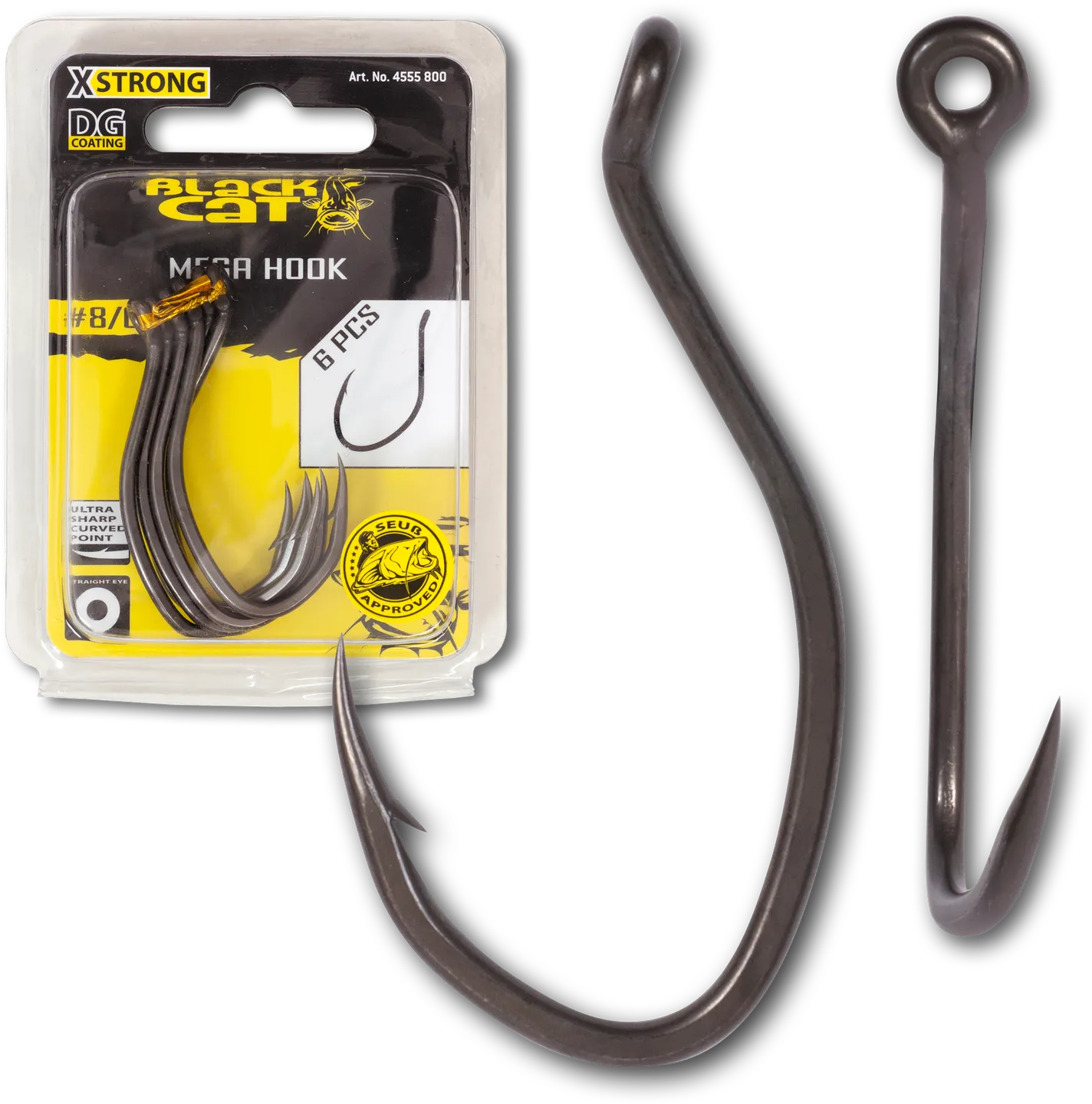 Black Cat Mega Hook DG #8/0 6pcs