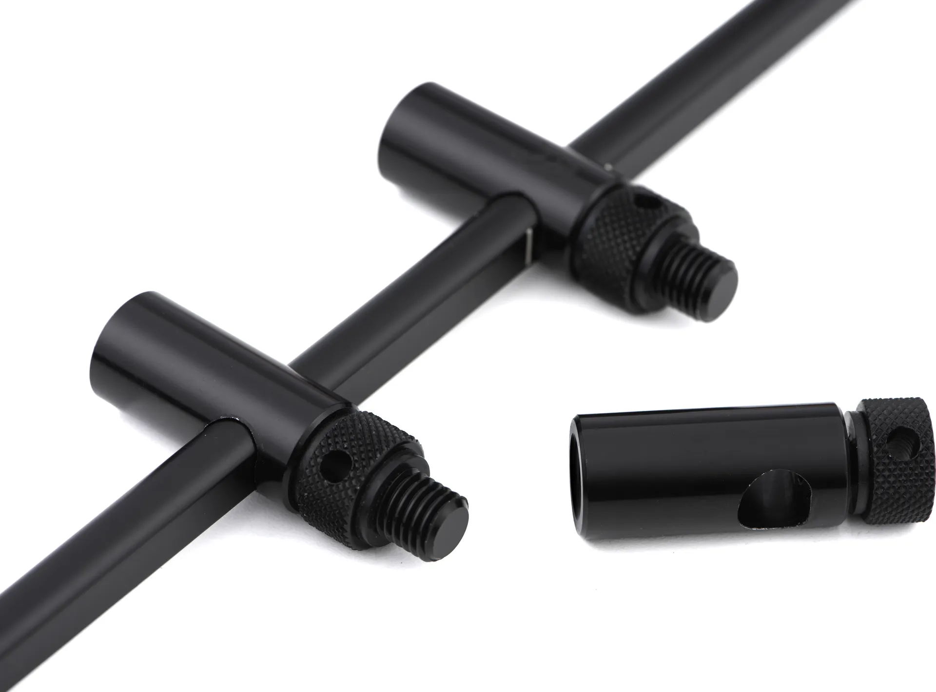 Fox Black Label Slim Adjustable Buzz Bars 3 Rod 12mm 22–25cm Aluminium