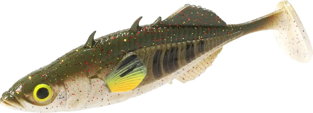 Mikado Real Fish Stickleback - 5cm, 1.6g, Green Pumpkin, 5pc