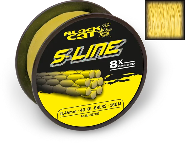 Black Cat S Line Geflochtene Schnur 0.45mm 50kg 180m Yellow