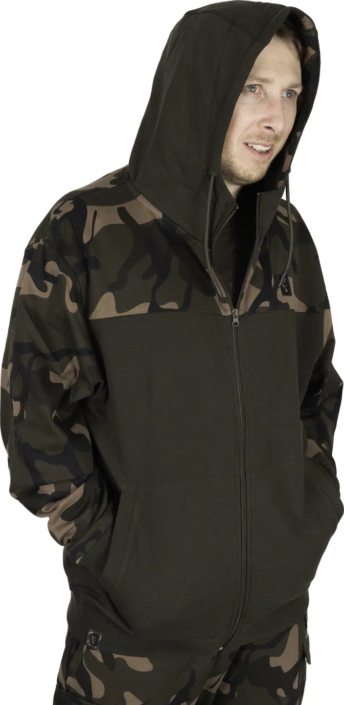 Fox LW Khaki Camo Split Zip Hoody S