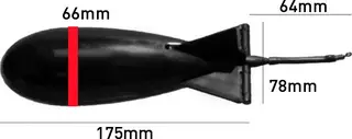 Spomb Large X Bait Rocket Black