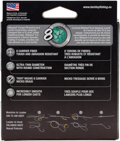 Berkley Whiplash 8 Geflochtene Schnur 150m 0.14mm 19.2kg Crystal