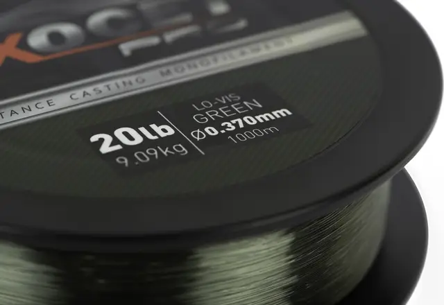 Fox Exocet Pro Monofilament Line 0.37mm 9.09kg 1000m Low Vis Green
