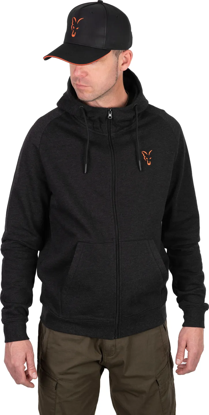 Fox Collection LW Hoody Kapuzenpullover Black/Orange L