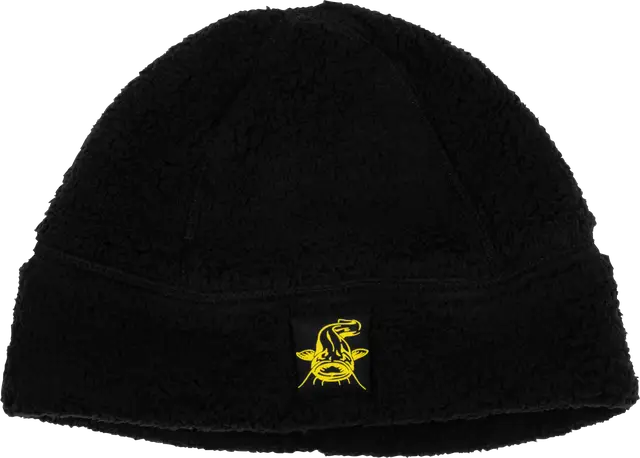 Black Cat Fleece Beanie Hat Black Polyester