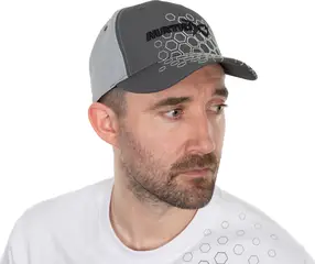 Matrix Hex Print Baseball Cap Grey Polyester
