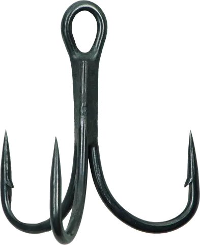 Fox Rage PowerPoint X-Strong Barbed Treble Hook 2 Wide Gape Straight Black Nickel