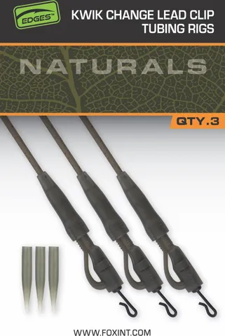 Fox Edges Naturals Kwik Change Lead Clip Tubing Rigs Ready-Made Rigs 7 45cm