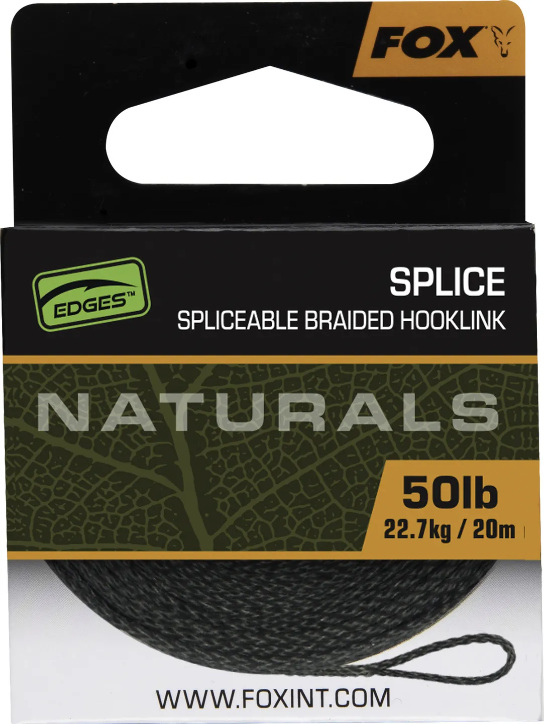 Fox Edges Naturals Splice Hooklength 22.68kg 20m Braided