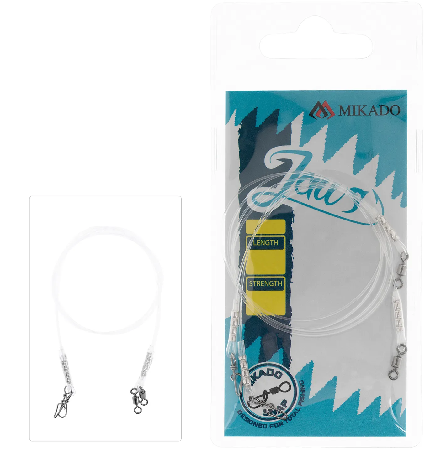 Mikado Fluorocarbon Leader Jaws Strong - 45cm, 15kg, 2pieces