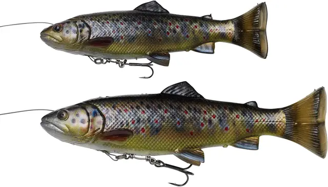 Savage Gear 4D Line Thru Pulse Tail Trout Weiche Köder 20cm 102g Slow Sinking Firetrout