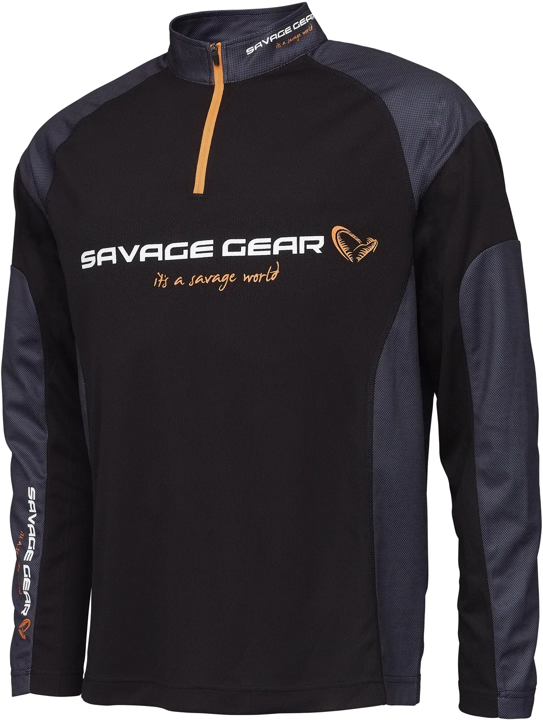 Savage Gear Tournament Gear Shirt 1/2 Zip Clothes M all season Black Ink
