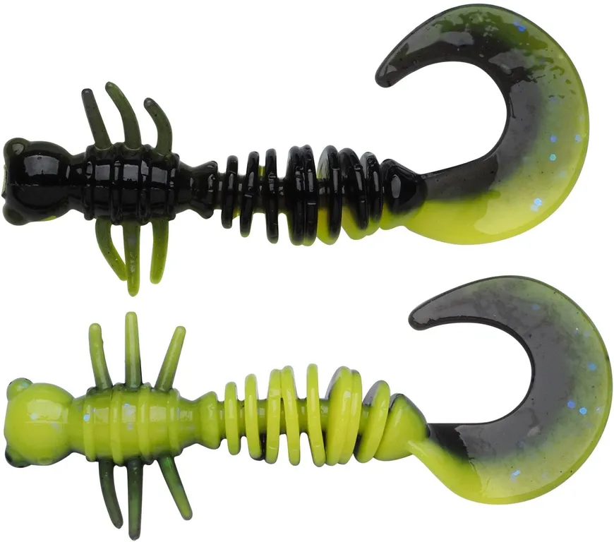 Berkley PowerBait Power Curly 4cm Black/Sunshine Yellow