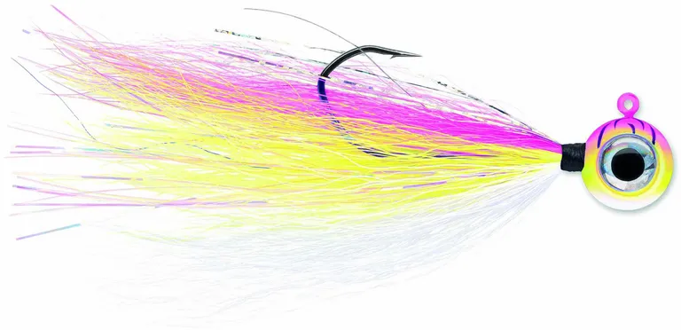 VMC Moontail Jig 7158 10.5g 3/0 Flat Aspirin Head Pink Fire UV