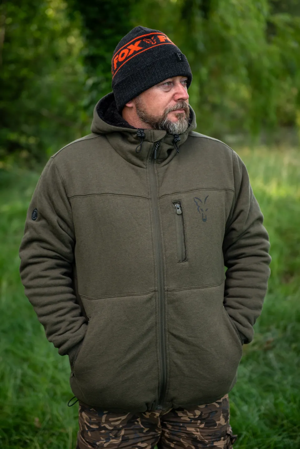 Fox Collection Sherpa Jacket S Black/Orange