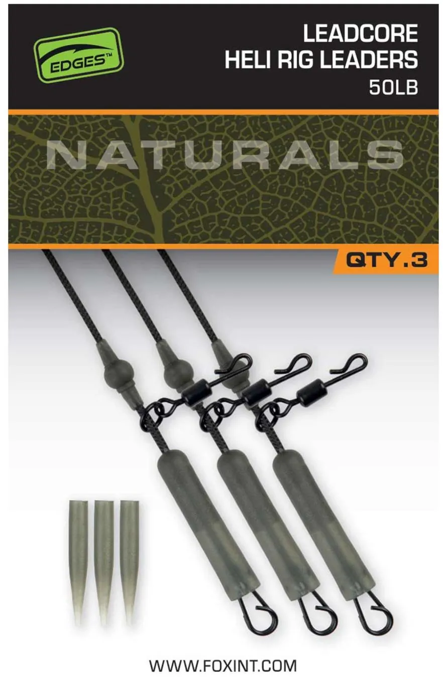 Fox Edges Naturals Leadcore Heli Rig Leaders 75cm 23kg 3pcs