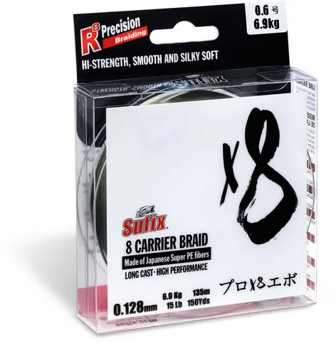 Sufix X8 Braided Line 0.165mm 10.5kg 150m Stealth Green