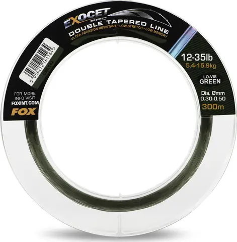 Fox Exocet Pro Double Tapered Line 0.30–0.50mm 300m Low Vis Green