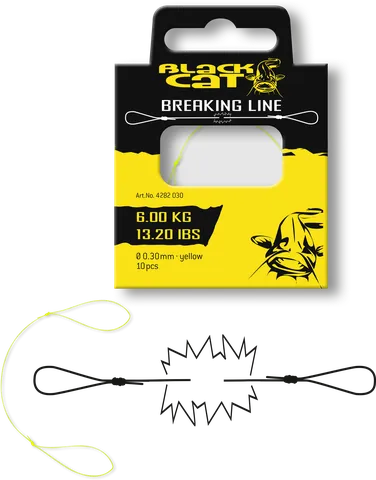 Black Cat Breaking Line 0.30mm 6.00kg 10pcs yellow