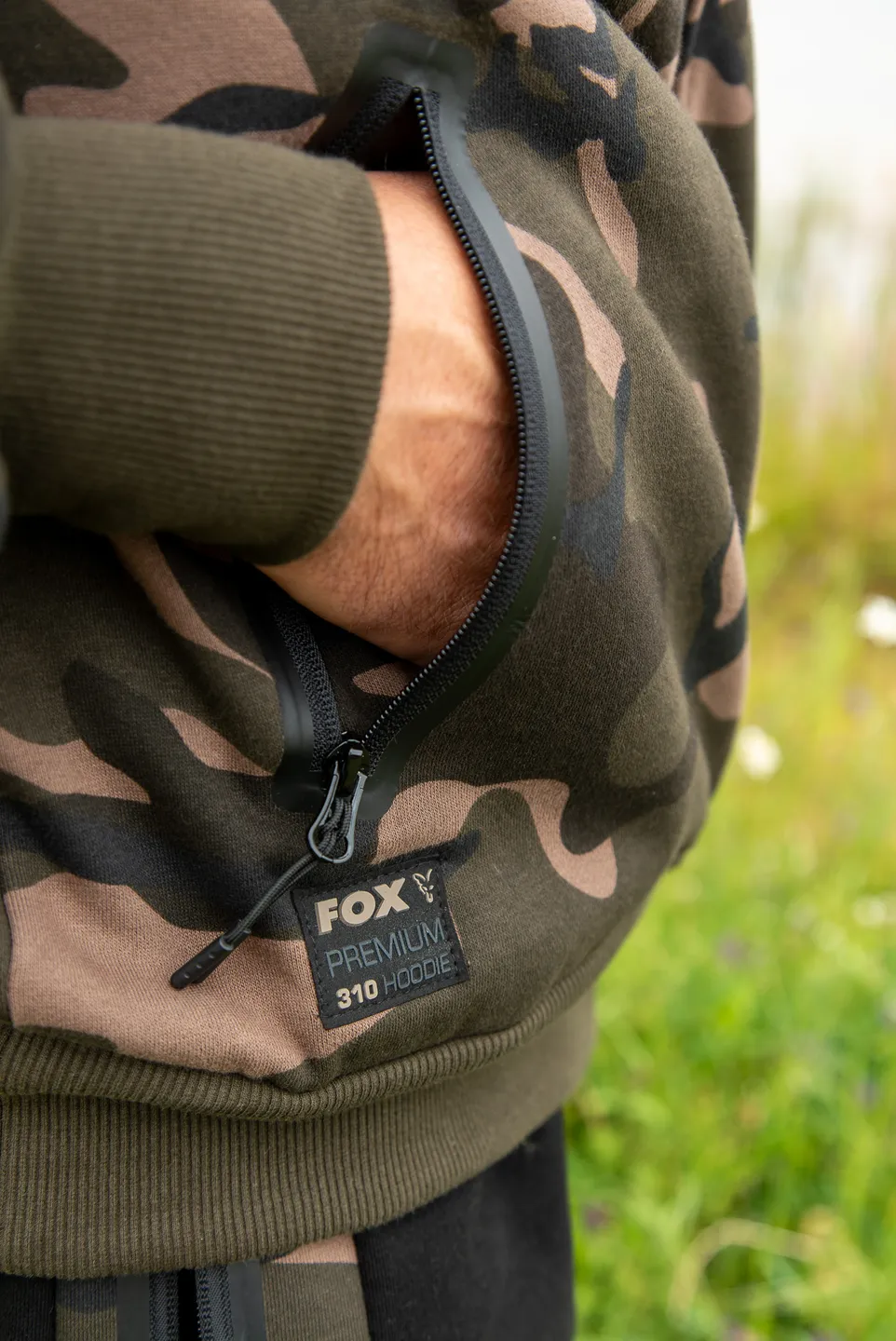 Fox Camo Full Zip Premium Hoodie L