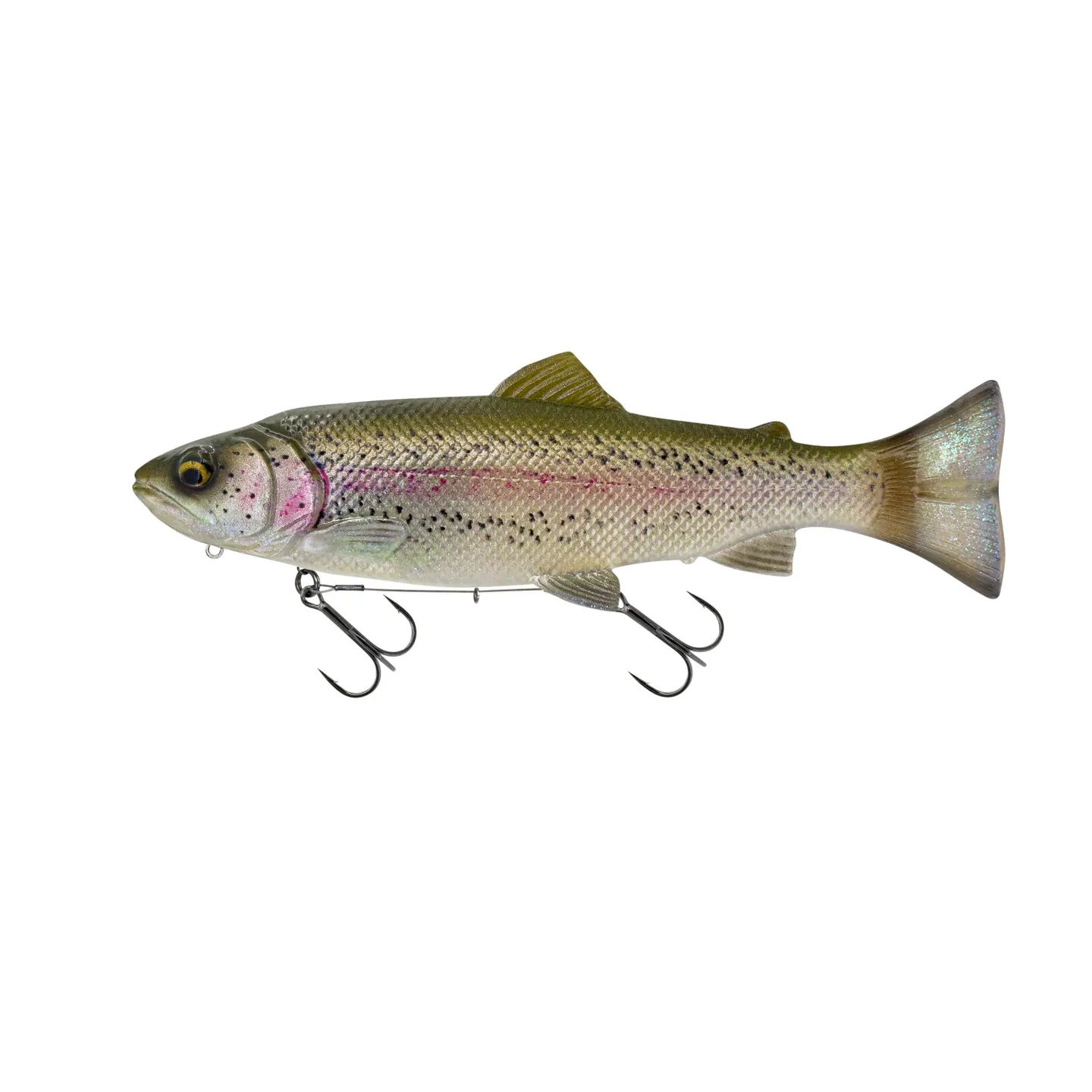 Savage Gear 3D Line Thru Pulsetail Trout Softbait 25cm 185g Slow Sinking 0.3–3m Clear Rainbow Trout