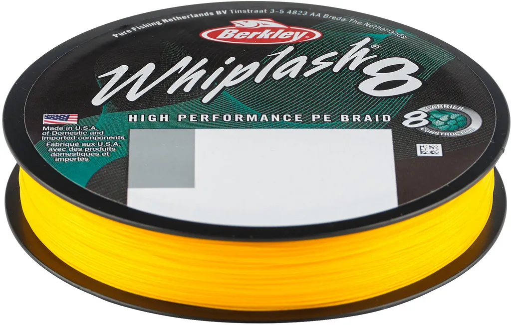 Berkley Whiplash 8 Braided Line 150m 0.20mm 27.7kg Yellow