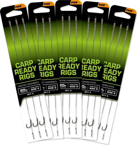Fox Carp Ready Rigs Wide Gape 8 9.1kg 3pcs Barbless