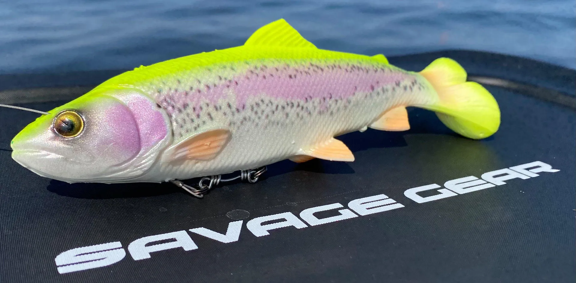 Savage Gear 4D Line Thru Pulse Tail Trout Softbaits 20cm 102g Slow Sinking Firetrout