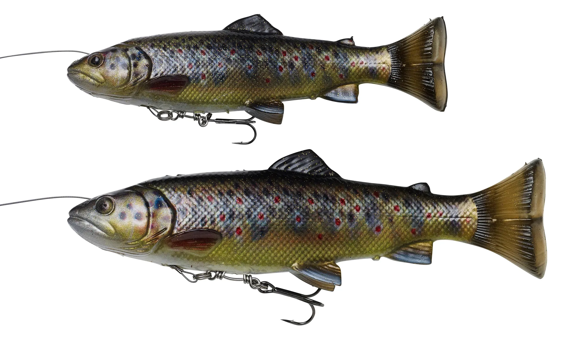 Savage Gear 4D Line Thru Pulse Tail Trout - 20cm, 102g, Green Silver, Slow Sinking