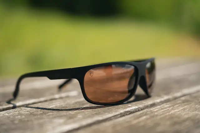 Fox Rage Matt Black Polarized Glasses Wrap Brown