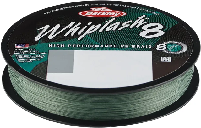 Berkley Whiplash 8 Braided Line 150m 0.20mm 27.7kg Moss Green