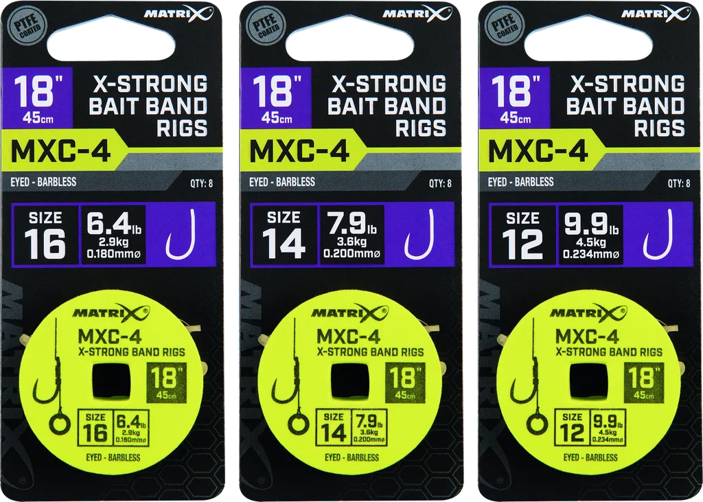 Matrix MXC-4 X-Strong Bait Band Rigs 16 2.9kg 45cm