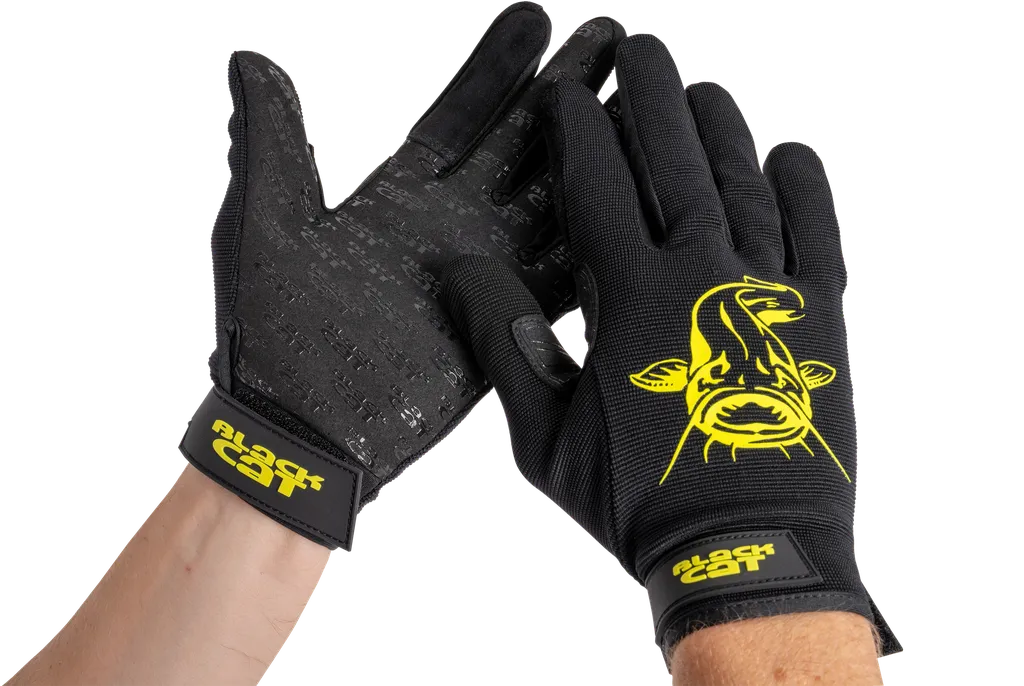Black Cat Cat Gripper Gloves L