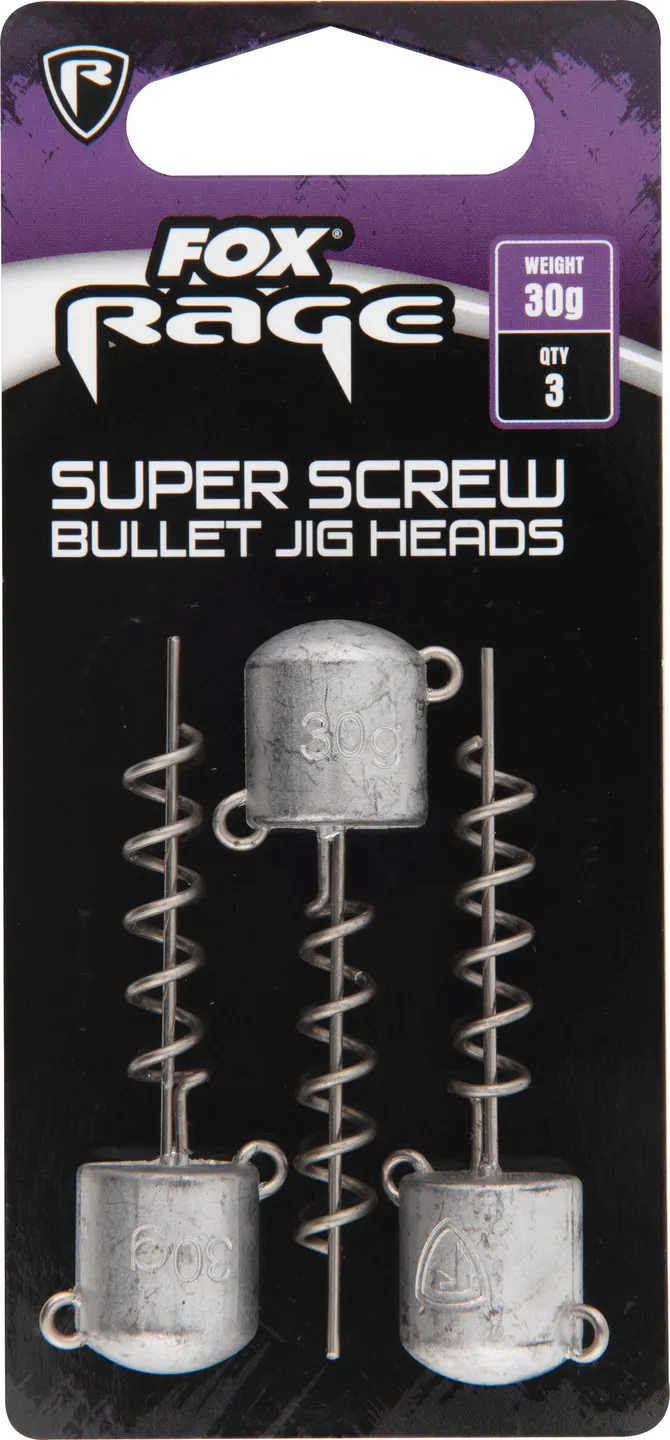 Fox Rage Super Screw Bullet Jig Heads 15g