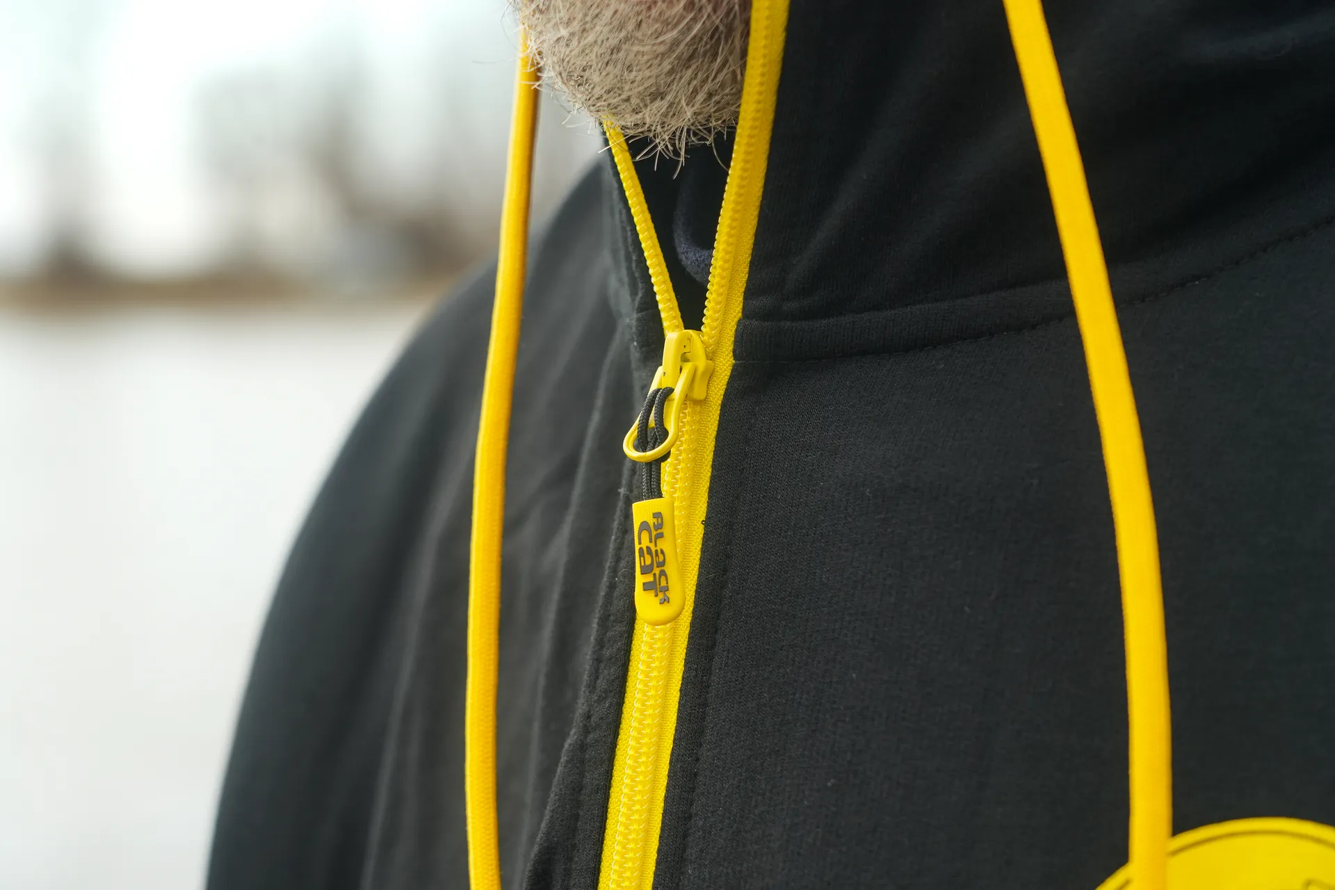 Black Cat Black Zip Hoody Small