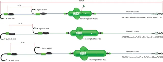 Madcat Screaming Profi River Rig 20g 45kg 180cm 6/0